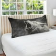 thumbnail image 5 of GZHJMY Grey Roaring Wolf Plush Pillow Case,Zippered Bed Pillow Pillowcases,Super Soft and Cozy Pillowcase Covers for Sleep - King Size 20x40in Home Decor, 5 of 7
