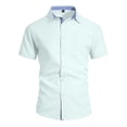 thumbnail image 5 of Yertdoel Men's Button Down Shirts Solid Color Short Sleeve Lapel Neck Shirt with Pocket Comfortable Breathable Hawaiian Beach Vacation Summer Outdoor Casual T-shirts, 5 of 6