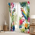 thumbnail image 4 of Feelyou Green Pink Parrot Black Out Curtains for Teen, Tropic Palm Leaves Curtains Pack of 2 (42x63 Each), Watercolor Flower Floral Bedroom Curtains, Blackout Curtains Bedroom Decor, 4 of 7
