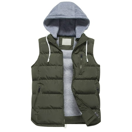 Chrisuno Womens Insulated Cold Vest Jacket Ski Coat Quilted Padding Outdoor Fall Clothing Green XL
