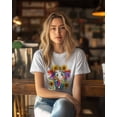 thumbnail image 4 of T Shirts for Women Short Sleeve Cotton Crewneck T-Shirt, Multicolor Elephant Sunflower Tee Tops Casual Basic T-Shirts, XS-5XL White XS, 4 of 7