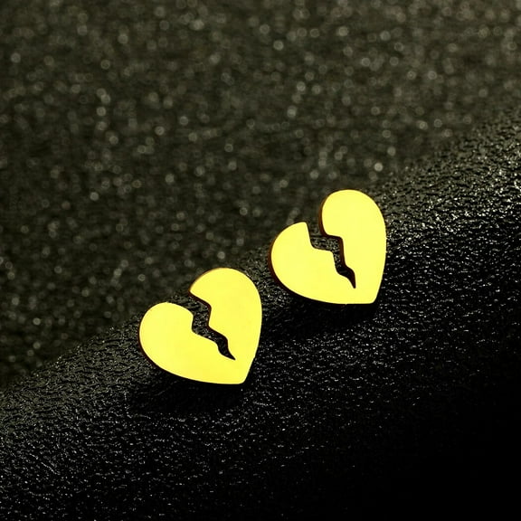 fashionable stainless steel earrings Nickel Free Creative Broken Heart Earrings, anniversary gift