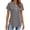 Dark Gray #007, variant on Womens Dressy Casual Tops Short Sleeve Zip Front Flowy Business Work Blouses Summer Shirts, 2XL