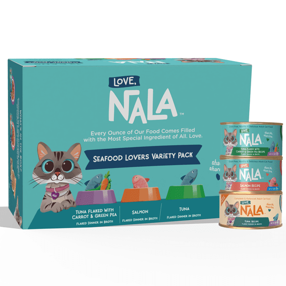 Love, Nala Fish Flaked Variety Pack Adult Cat Food