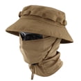 thumbnail image 2 of Jessboyy Mens Sun Hats with UV Protection Breathable Foldable Boonie Bucket Hats with Mask Casual Summer Outdoor Hiking Camping Gardening Brown, 2 of 5