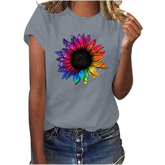 Birdeem T-Shirt Décontracté d'Été pour Femmes Manches Courtes Col Rond Ample Blouse Tops