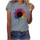 thumbnail image 2 of Fiudx Ofertas Del Día Mujer Casual Verano Impresión Manga Corta Cuello Redondo Suelta Camiseta Blusa Tops, 2 of 5