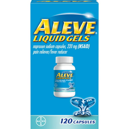Aleve Liquid Gels w Naproxen Sodium, Pain Reliever/Fever Reducer, 220 mg, 120