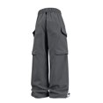 thumbnail image 5 of Men's Baggy Wide Leg Cargo Pants for Hiking Work Travel, Parachute Pants Elastic Waistband Quick Dry Lightweight Capming Pants with Large Flap Pockets, 5 of 9