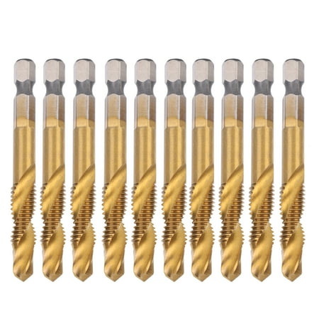 

2024 Big sale 10pcs M8 HSS Screw Tap Kit High Speed Steel 6.8mm Drill Bits Hex Shank Tapping Tools