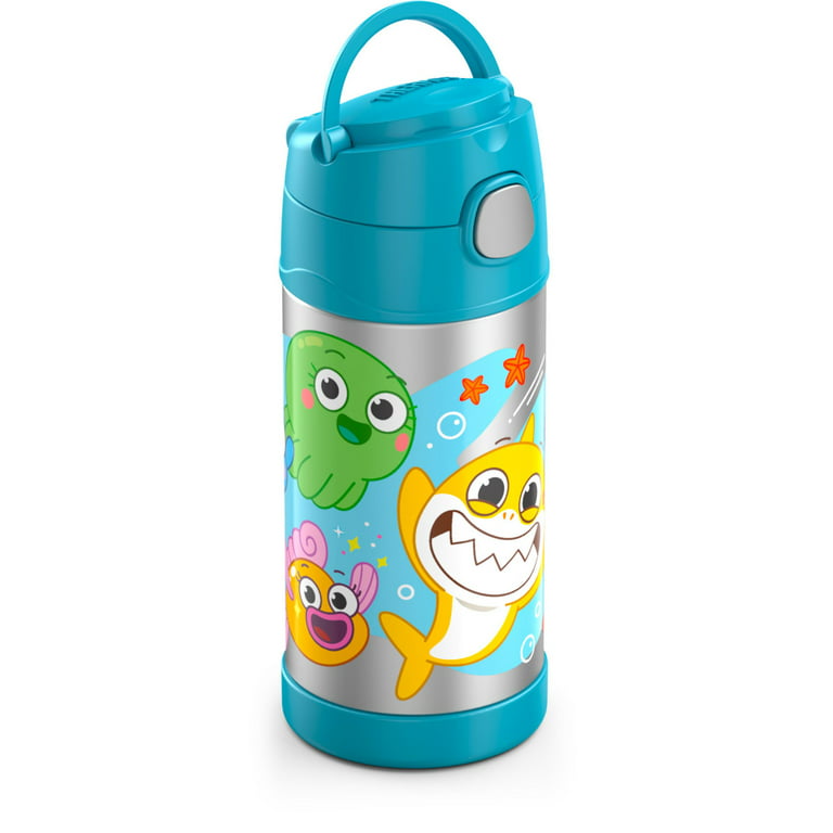 Thermos Kids Stainless Steel Vacuum Insulated Funtainer straw bottle,  Trolls World Tour, 12oz