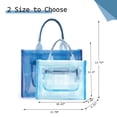thumbnail image 4 of XXXFLOWER Clear Tote Bag for Women - PVC The Tote Bag Crossbody Bags Zipper Closure for Stadium, Travel, Beach(Dark Blue), 4 of 9