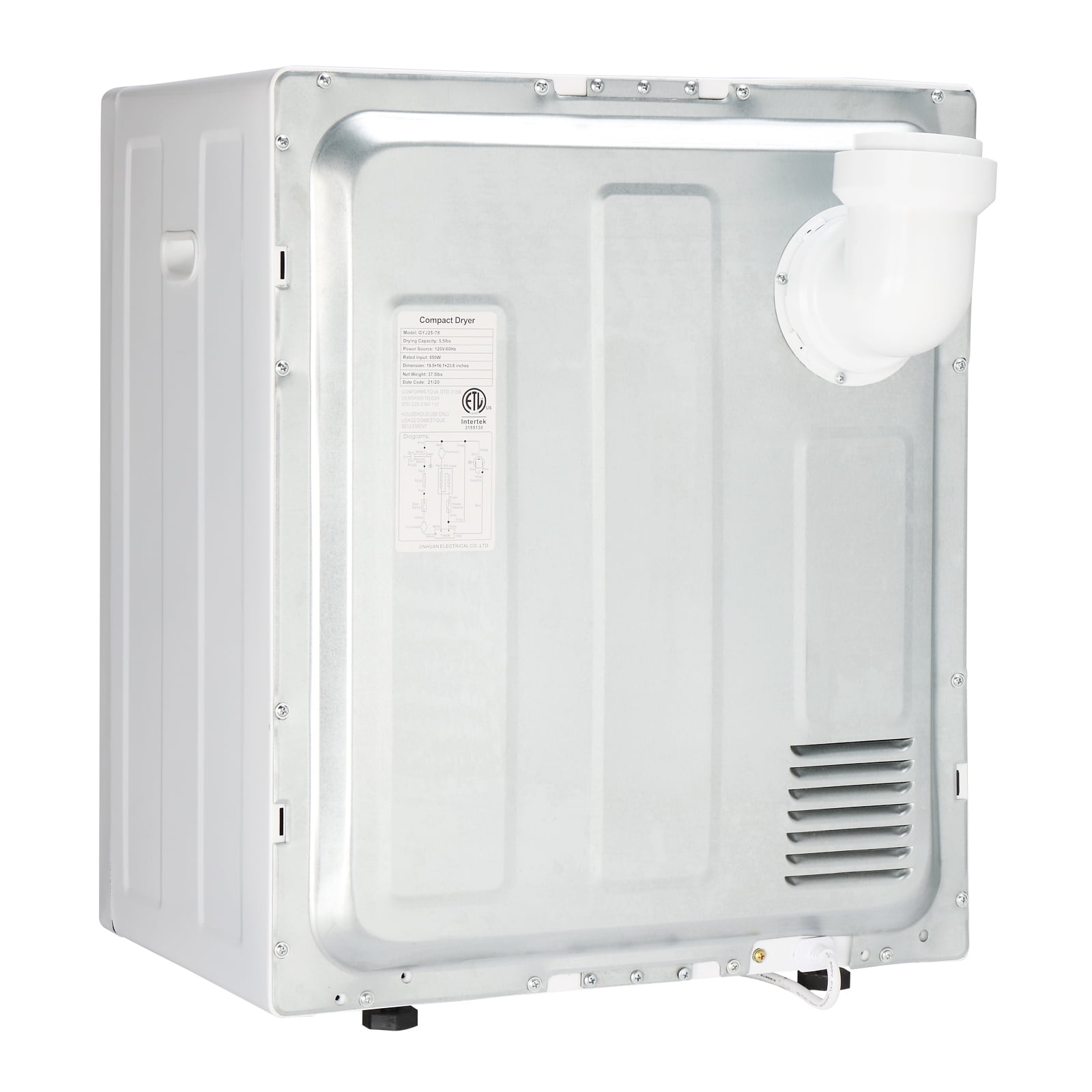 Compact Portable Household clothes Dryer 1.6cuft with Stainless Steel Drum