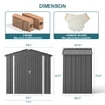 thumbnail image 2 of Gizoon 6' x 4' Outdoor Storage Metal Shed with Double Lockable Doors, Galvanized Garden Tool House, Dark Gray, 2 of 9