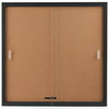 Displays2go Enclosed Cork Board, Sliding Glass Door, 4 x 3, Locking Bulletin Board for Wall (CBSD43BK)