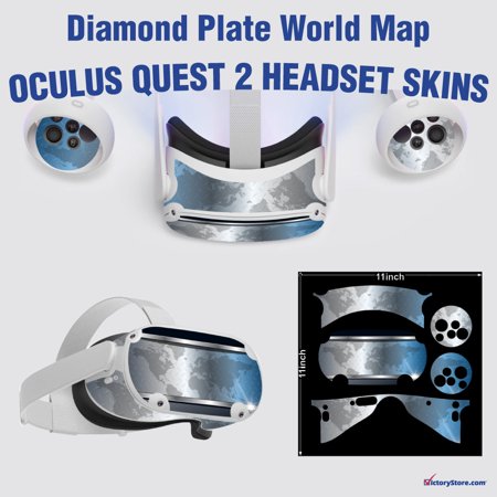 Diamond Plate World Map Quest 2 Skin, Virtual Reality Removable Skin (19283)