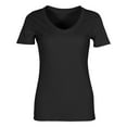 thumbnail image 5 of YDLCAFD Valentine's Day Women V Neck Ribbed Fitted Tight Tshirt Short Sleeve Shirt Basic Knit Top, 5 of 5