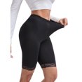 thumbnail image 5 of INSPIRE CHIC Women's Lace Trim Medium Length Control Panties Elastic Lightweight Soft Solid Slimming Shorts S Black, 5 of 6