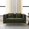 thumbnail image 5 of Spaco 60" Deep Seating Sectional Sofa, 2 Seater Comfort Teddy Fabric Couch, Soft Sitting with 2 Pillows for Living Room, Bedroom, Office, Green, 5 of 11