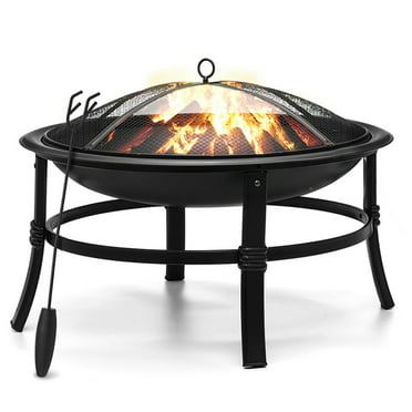 Aonn 34 Tuscan Ceramic Tile Top Fire, 24 Inch Round Fire Pit Spark Screensaver