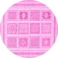 thumbnail image 1 of Ahgly Company Indoor Round Abstract Pink Modern Area Rugs, 6' Round, 1 of 4