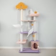 thumbnail image 2 of Demi Bonn 66" Cute Cat Tree Tower for Indoor Cats, Moon and Star Cat Condo with Sisal Scratching Posts, Plush Perches, Kitten Cat Tree Tower Activity Center, Purple, 2 of 8