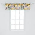 thumbnail image 2 of Floral Window Valance, Watercolor Iris Garden Nature Themed Repetitive Bold Botanical Motifs, Curtain Valance for Kitchen Bedroom with Rod Pocket, 54" X 18", Purple Grey and Mustard, by Ambesonne, 2 of 2