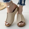 thumbnail image 5 of Women's Simple Platform Sandals, Casual Open Toe Summer Shoes, Comfortable Slip On Sandals, 5 of 14