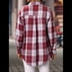 thumbnail image 4 of Camisa Abotonada para Mujer, Camisa A Cuadros, Larga, Solapa, Informal, para Negocios, Trabajo Rojo y S, 4 of 10