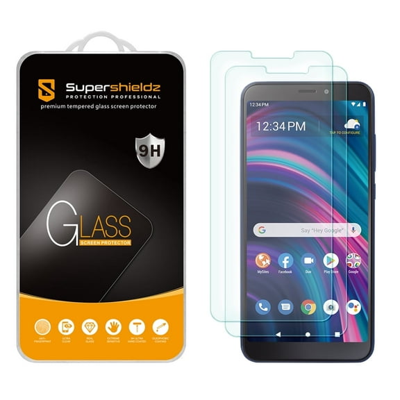 (2 Pack) Supershieldz Designed for BLU View 3 (B140DL) Tempered Glass Screen Protector, Anti Scratch, Bubble Free