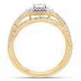 thumbnail image 4 of AFFY 1CT Princess & Round Moissanite Diamond Infinity Double Halo Bridal Ring Set 10K Yellow Gold-6.5, 4 of 7