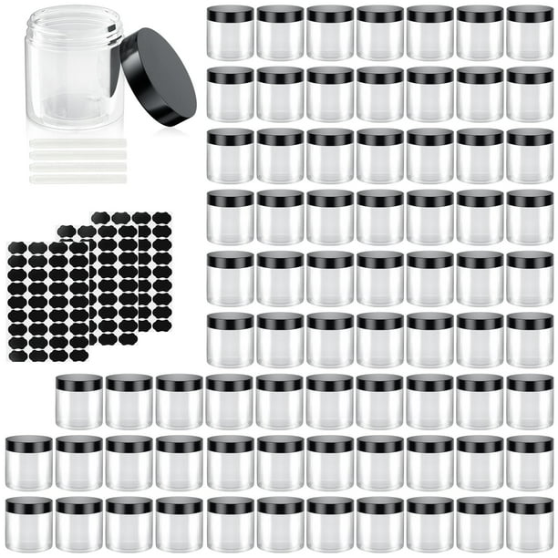 Recipientes de plástico OBKJJ de 4 oz/120 ml con tapas para viajar (paquete de 60)