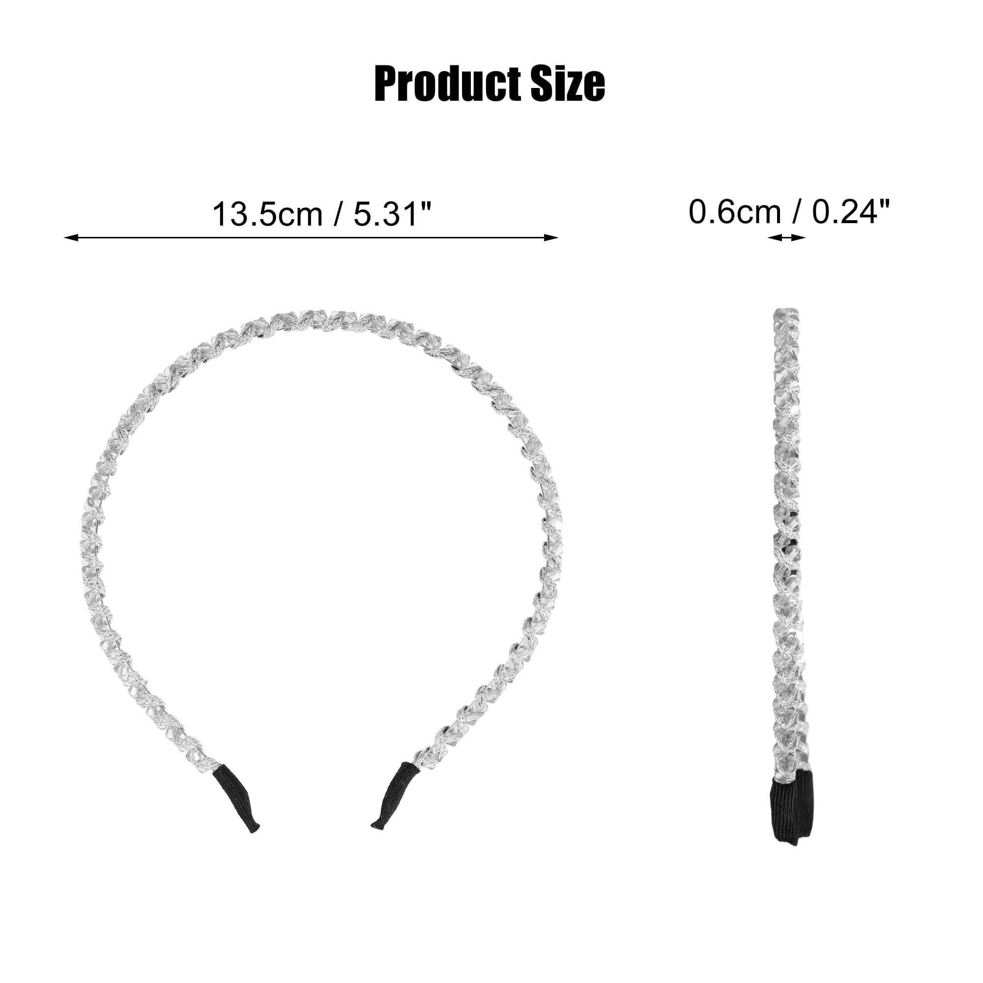 Unique Bargains Rhinestone Embellished Headband, White