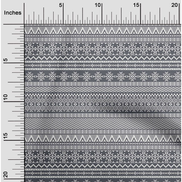 oneOone Polyester Lycra Gray Fabric Aztec Tribal Sewing Material Print Fabric By The Yard 56 Inch Wide