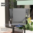 thumbnail image 3 of Set of 2 Outdoor Bar Stools, 360° Swivel Counter Height Chairs with Breathable Mesh Fabric and Powder-Coated Steel Frame, Grey Patio Bistro Seating for Backyard or Deck, 3 of 7