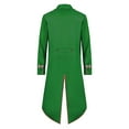 thumbnail image 4 of IBTOM CASTLE Men's Steampunk Vintage Tailcoat Jacket Gothic Medieval Victorian Frock Button Down Swallow Coat Uniform L Green & Gold, 4 of 6