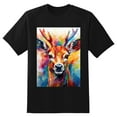 thumbnail image 2 of Plus Size Shirt for Women Black Tops for Women Short Sleeves Shirt for Women Colorful Deer3 T Shirt Crewneck Shirt for Women XL, 2 of 5