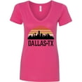 thumbnail image 3 of Inktastic Dallas Texas Skyline Vintage Women's V-Neck T-Shirt, 3 of 5
