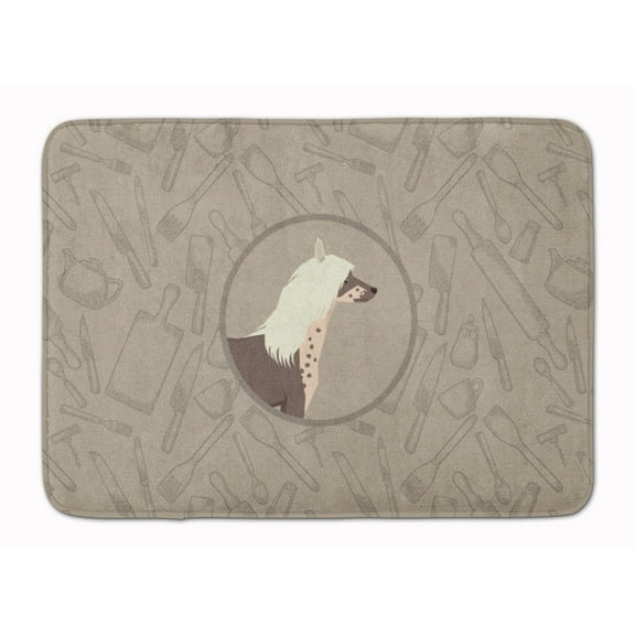 Chinese Crested In the Kitchen Machine Washable Memory Foam Mat