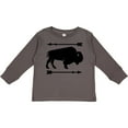 thumbnail image 3 of Inktastic Buffalo Cute Animal Western Boys or Girls Long Sleeve Toddler T-Shirt, 3 of 5
