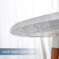 thumbnail image 3 of Fitted Tablecloths for ;-; Round Tables Marble Look Flannel Backed Vinyl Table Cloth Elastic Stretch Table Cover for Kitchen Dining Tables Party and Casual Use, 3 of 7