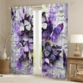 thumbnail image 2 of Homewish Dreamy Purple Butterfly Curtains Pack of 2 (42x84 Each), Romantic Valentine's Day Curtains Blackout, Vintage Oil Printing Bedroom Curtains, Window Curtains Home Decor, 2 of 5