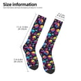 thumbnail image 5 of Vsdgher Skull rainbow color mushroom Print Thigh High Socks Extra Long Stretchy Sock Women Over Knee High Opaque Stocking Daily Wear, 5 of 8