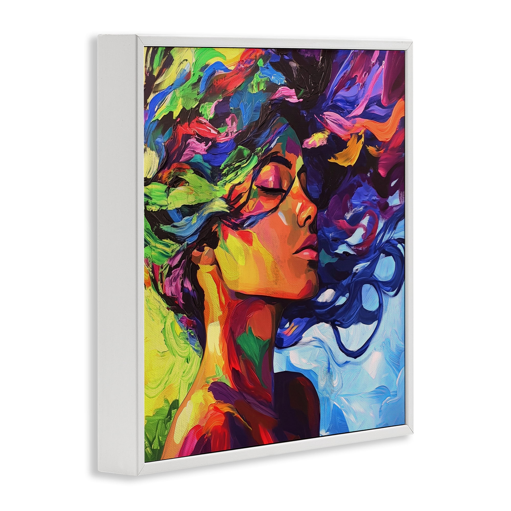 Stupell Industries Flowing Whirlwind Of Colors White Framed Giclee Art, design by Svetlana Aleynikova