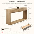 thumbnail image 3 of KeyWhat 63" Fluted Console Table with 2 Drawers, Modern Entryway Sofa Table with Anti-Tip Kit, Sturdy Long Console Table for Living Room, Hallway and Foyer , Natural Oak, 3 of 7