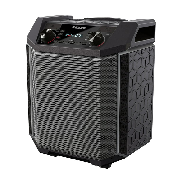 ION Pickup - 100W Water-Resistant Bluetooth Outdoor Speaker with  Rechargeable Battery, Karaoke Microphone, Radio, Wheels, Handle & USB  Charging