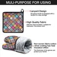 thumbnail image 7 of Multicolor Ethnic Mandala Pattern Kitchen Oven Mitt and Pot Holder Sets 2 Pcs for Baking, Cooking and Grilling, Heat Resistant Up To 392 °F, 7 of 7