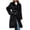 Black-1, variant on Womens Long Faux Fur Coat Oversized Winter Jacket Trendy Luxury Trench Coat Open Front Lapel Outerwear with Waistband