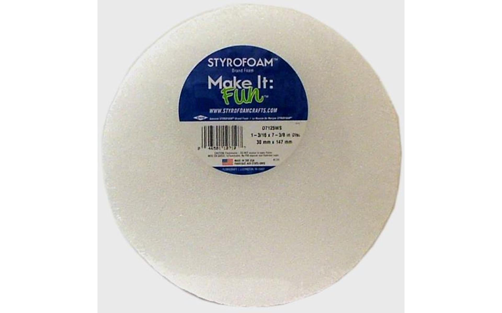 White 6 pc. FloraCraft Styrofoam Disc 3 x 1 in 