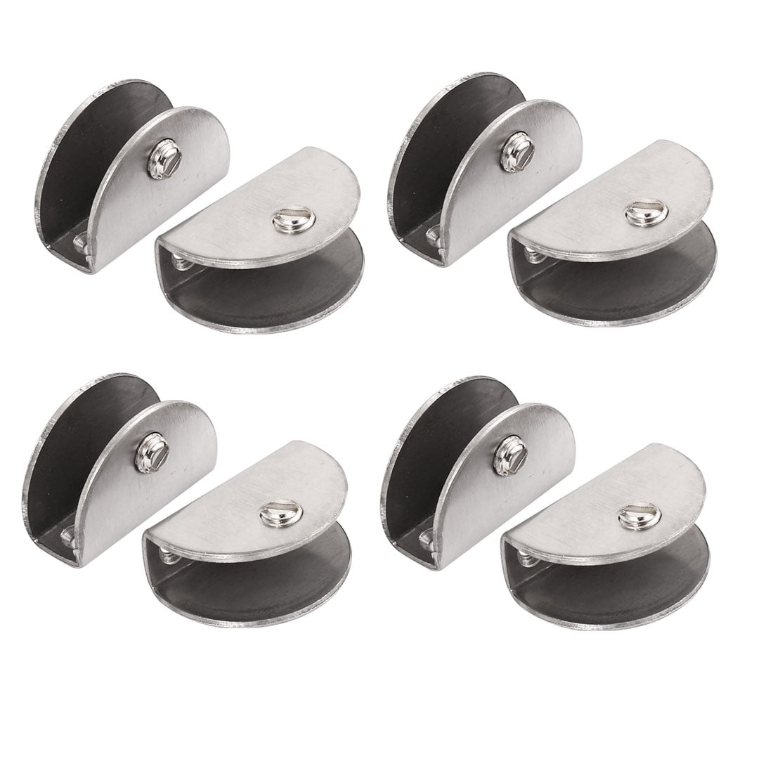 Unique Bargains 10mm-12mm Thick Stainless Steel Glass Shelf Clamp Holder Clip 38x28x17mm 8pcs